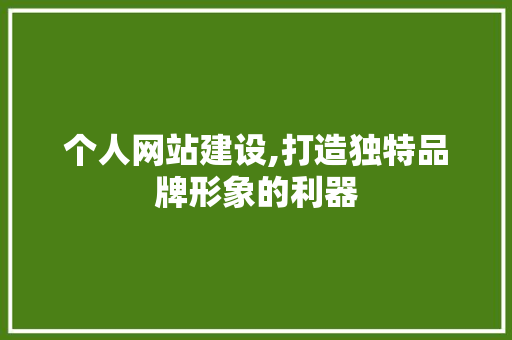 个人网站建设,打造独特品牌形象的利器 个人网站建设,打造独特品牌形象的利器 必应SEO