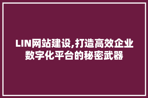 LIN网站建设,打造高效企业数字化平台的秘密武器 LIN网站建设,打造高效企业数字化平台的秘密武器 百度SEO