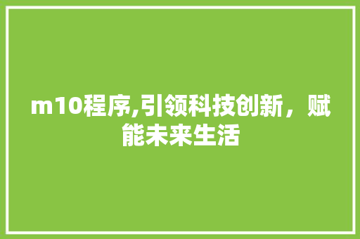 m10程序,引领科技创新，赋能未来生活 m10程序,引领科技创新，赋能未来生活 网站建设公司