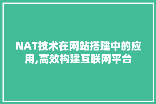 NAT技术在网站搭建中的应用,高效构建互联网平台 NAT技术在网站搭建中的应用,高效构建互联网平台 网站建设公司