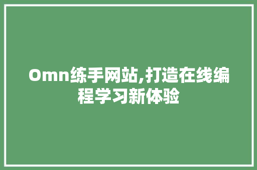 Omn练手网站,打造在线编程学习新体验 Omn练手网站,打造在线编程学习新体验 网站建设公司