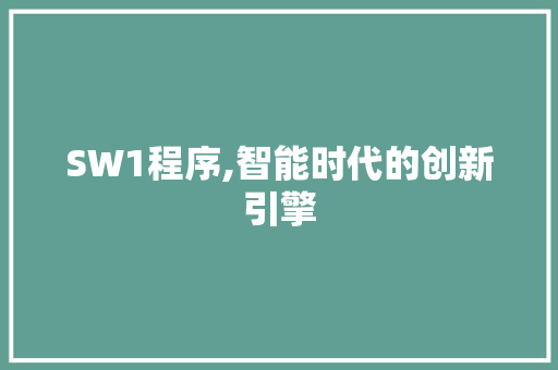 SW1程序,智能时代的创新引擎 SW1程序,智能时代的创新引擎 网站建设公司