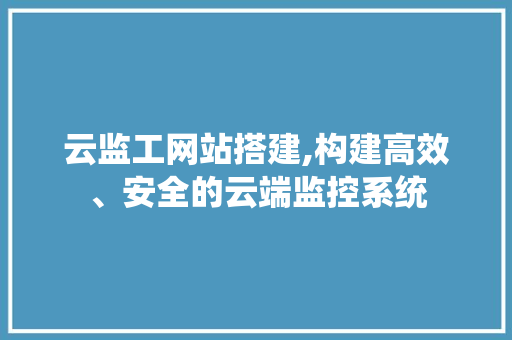 云监工网站搭建,构建高效、安全的云端监控系统 云监工网站搭建,构建高效、安全的云端监控系统 百度SEO