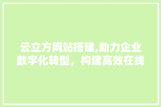 云立方网站搭建,助力企业数字化转型，构建高效在线平台 云立方网站搭建,助力企业数字化转型，构建高效在线平台 网站建设公司