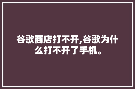 谷歌商店打不开,谷歌为什么打不开了手机。 谷歌商店打不开,谷歌为什么打不开了手机。 百度SEO