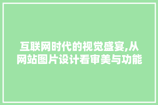 互联网时代的视觉盛宴,从网站图片设计看审美与功能的完美融合 互联网时代的视觉盛宴,从网站图片设计看审美与功能的完美融合 必应SEO
