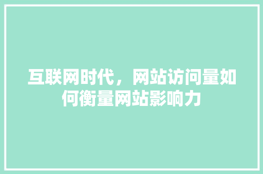 互联网时代，网站访问量如何衡量网站影响力 互联网时代，网站访问量如何衡量网站影响力 必应SEO