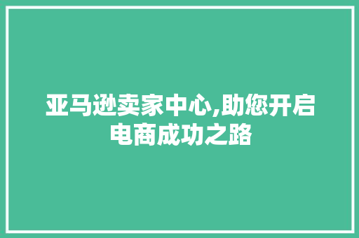 亚马逊卖家中心,助您开启电商成功之路 亚马逊卖家中心,助您开启电商成功之路 网站建设公司