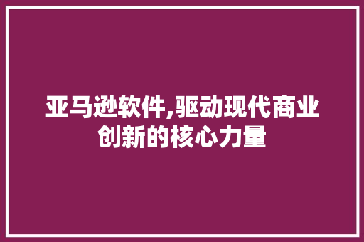 亚马逊软件,驱动现代商业创新的核心力量 亚马逊软件,驱动现代商业创新的核心力量 神马SEO