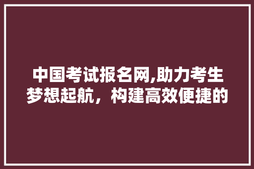 中国考试报名网,助力考生梦想起航，构建高效便捷的报考平台 中国考试报名网,助力考生梦想起航，构建高效便捷的报考平台 神马SEO