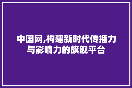 中国网,构建新时代传播力与影响力的旗舰平台 中国网,构建新时代传播力与影响力的旗舰平台 搜狗SEO