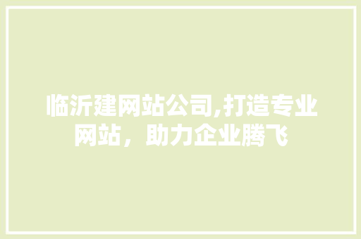 临沂建网站公司,打造专业网站，助力企业腾飞 临沂建网站公司,打造专业网站，助力企业腾飞 百度SEO