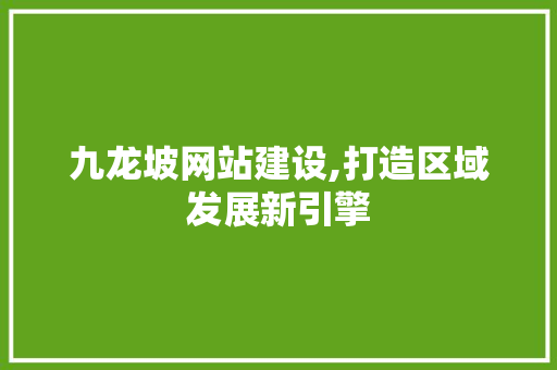 九龙坡网站建设,打造区域发展新引擎 九龙坡网站建设,打造区域发展新引擎 百度SEO
