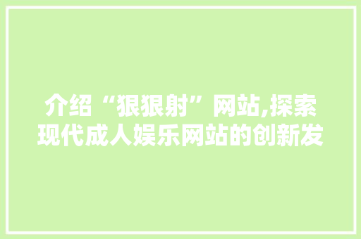 介绍“狠狠射”网站,探索现代成人娱乐网站的创新发展 介绍“狠狠射”网站,探索现代成人娱乐网站的创新发展 SEO关键词