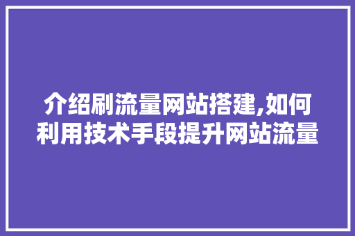 介绍刷流量网站搭建,如何利用技术手段提升网站流量 介绍刷流量网站搭建,如何利用技术手段提升网站流量 网站建设公司
