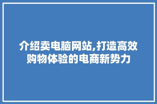 介绍卖电脑网站,打造高效购物体验的电商新势力 介绍卖电脑网站,打造高效购物体验的电商新势力 必应SEO