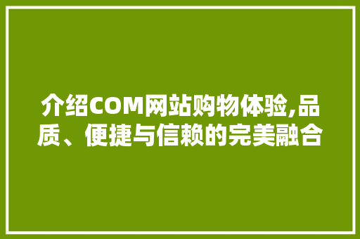 介绍COM网站购物体验,品质、便捷与信赖的完美融合 介绍COM网站购物体验,品质、便捷与信赖的完美融合 必应SEO