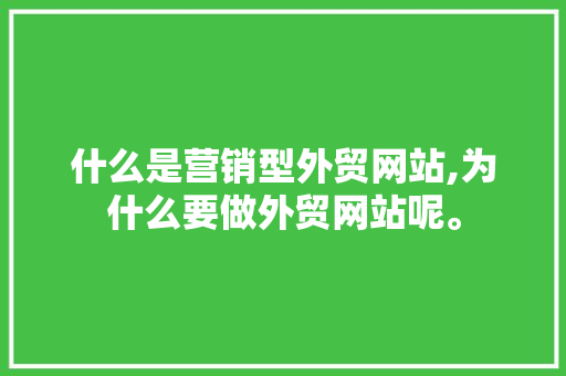 什么是营销型外贸网站,为什么要做外贸网站呢。 SEO关键词 什么是营销型外贸网站,为什么要做外贸网站呢。 什么是营销型外贸网站,为什么要做外贸网站呢。 SEO关键词