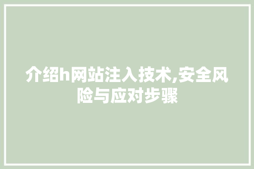 介绍h网站注入技术,安全风险与应对步骤 介绍h网站注入技术,安全风险与应对步骤 网站建设公司
