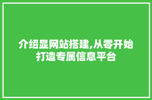 介绍显网站搭建,从零开始打造专属信息平台 介绍显网站搭建,从零开始打造专属信息平台 SEO关键词