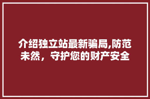 介绍独立站最新骗局,防范未然，守护您的财产安全 介绍独立站最新骗局,防范未然，守护您的财产安全 SEO关键词