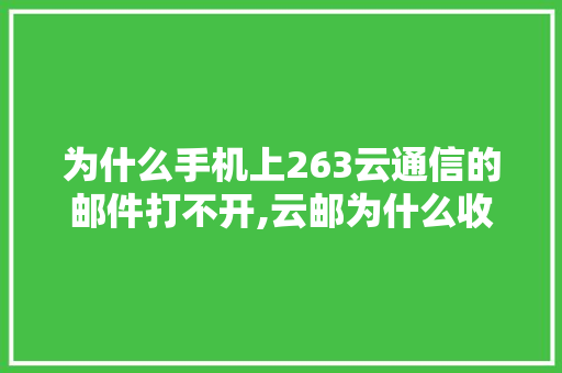 为什么手机上263云通信的邮件打不开,云邮为什么收不到邮件了。 为什么手机上263云通信的邮件打不开,云邮为什么收不到邮件了。 必应SEO