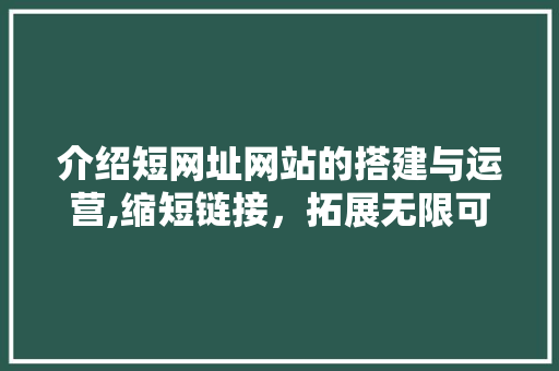 介绍短网址网站的搭建与运营,缩短链接，拓展无限可能 介绍短网址网站的搭建与运营,缩短链接，拓展无限可能 神马SEO