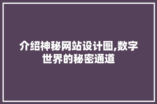 介绍神秘网站设计图,数字世界的秘密通道 介绍神秘网站设计图,数字世界的秘密通道 SEO关键词