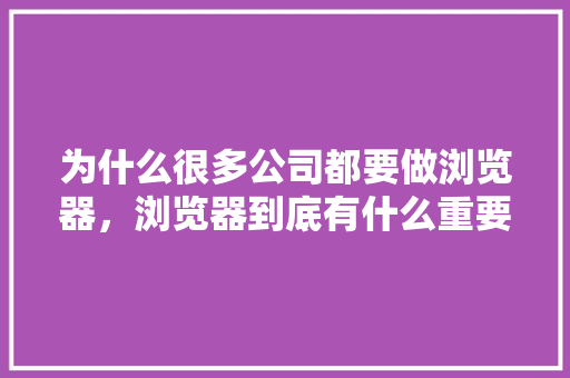 为什么很多公司都要做浏览器,浏览器到底有什么重要的战略意义,网页设计为什么很重要呢。 必应SEO 为什么很多公司都要做浏览器,浏览器到底有什么重要的战略意义,网页设计为什么很重要呢。 为什么很多公司都要做浏览器,浏览器到底有什么重要的战略意义,网页设计为什么很重要呢。 必应SEO