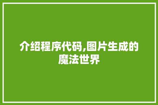 介绍程序代码,图片生成的魔法世界 介绍程序代码,图片生成的魔法世界 网站建设公司
