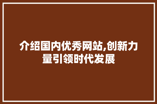 介绍国内优秀网站,创新力量引领时代发展 介绍国内优秀网站,创新力量引领时代发展 网站建设公司