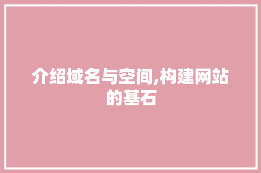 介绍域名与空间,构建网站的基石 介绍域名与空间,构建网站的基石 SEO关键词