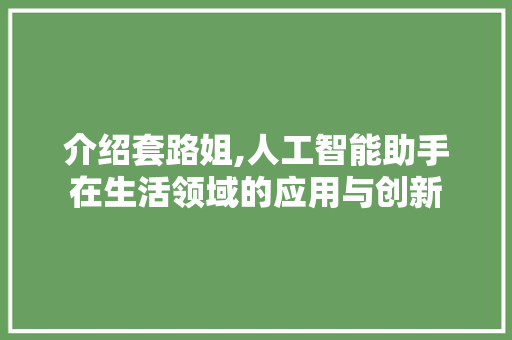 介绍套路姐,人工智能助手在生活领域的应用与创新 介绍套路姐,人工智能助手在生活领域的应用与创新 SEO关键词