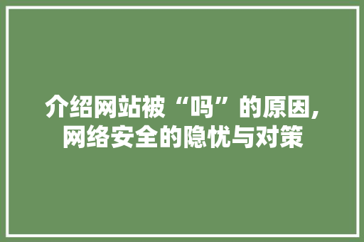 介绍网站被“吗”的原因,网络安全的隐忧与对策 介绍网站被“吗”的原因,网络安全的隐忧与对策 搜狗SEO