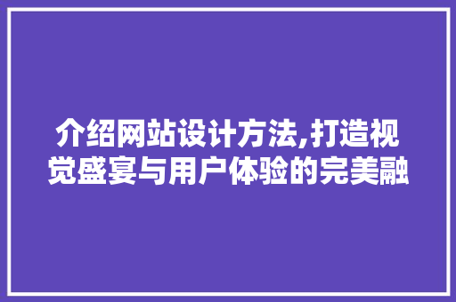 介绍网站设计方法,打造视觉盛宴与用户体验的完美融合