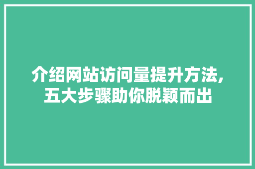 介绍网站访问量提升方法,五大步骤助你脱颖而出 介绍网站访问量提升方法,五大步骤助你脱颖而出 搜狗SEO