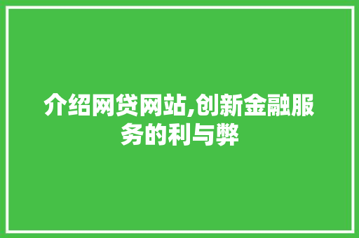 介绍网贷网站,创新金融服务的利与弊 介绍网贷网站,创新金融服务的利与弊 必应SEO