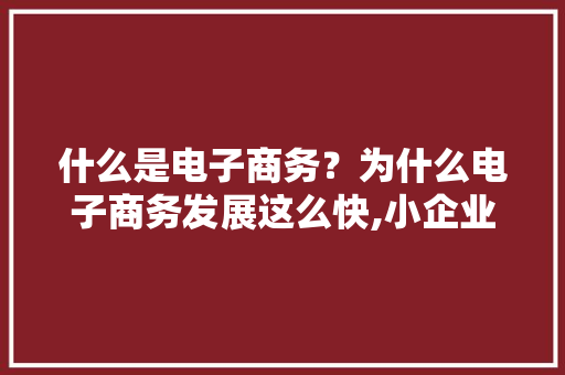 什么是电子商务？为什么电子商务发展这么快,小企业为什么做电子商务呢。 什么是电子商务？为什么电子商务发展这么快,小企业为什么做电子商务呢。 搜狗SEO
