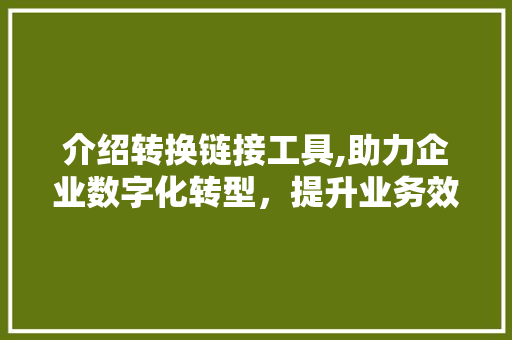 介绍转换链接工具,助力企业数字化转型，提升业务效率