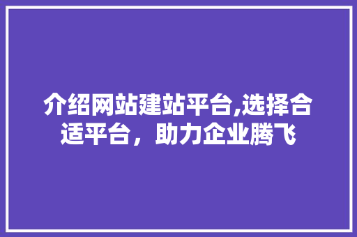 介绍网站建站平台,选择合适平台，助力企业腾飞 介绍网站建站平台,选择合适平台，助力企业腾飞 神马SEO
