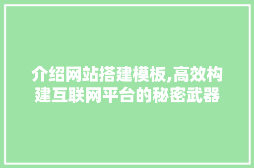 介绍网站搭建模板,高效构建互联网平台的秘密武器 介绍网站搭建模板,高效构建互联网平台的秘密武器 神马SEO