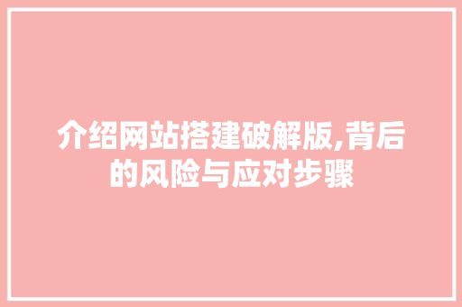 介绍网站搭建破解版,背后的风险与应对步骤 介绍网站搭建破解版,背后的风险与应对步骤 百度SEO