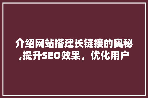 介绍网站搭建长链接的奥秘,提升SEO效果，优化用户体验