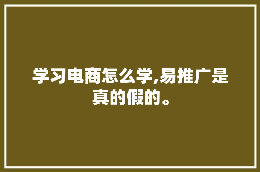 学习电商怎么学,易推广是真的假的。 学习电商怎么学,易推广是真的假的。 网站建设公司