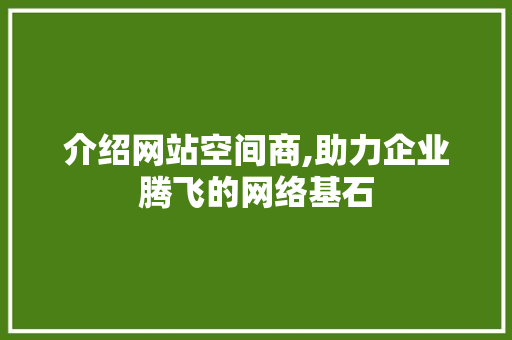 介绍网站空间商,助力企业腾飞的网络基石 介绍网站空间商,助力企业腾飞的网络基石 搜狗SEO