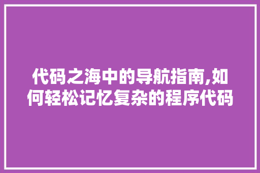 代码之海中的导航指南,如何轻松记忆复杂的程序代码 代码之海中的导航指南,如何轻松记忆复杂的程序代码 网站建设公司