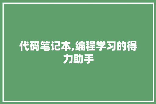 代码笔记本,编程学习的得力助手