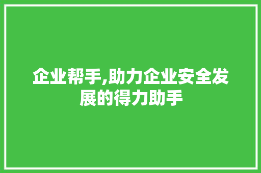 企业帮手,助力企业安全发展的得力助手 企业帮手,助力企业安全发展的得力助手 百度SEO