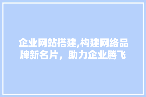 企业网站搭建,构建网络品牌新名片，助力企业腾飞 企业网站搭建,构建网络品牌新名片，助力企业腾飞 必应SEO