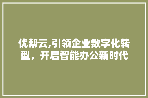 优帮云,引领企业数字化转型，开启智能办公新时代 优帮云,引领企业数字化转型，开启智能办公新时代 网站建设公司